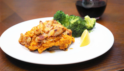 Twice baked sweet potatoes with chicken, an easy weeknight dinner recipe from momlifemusthaves.com