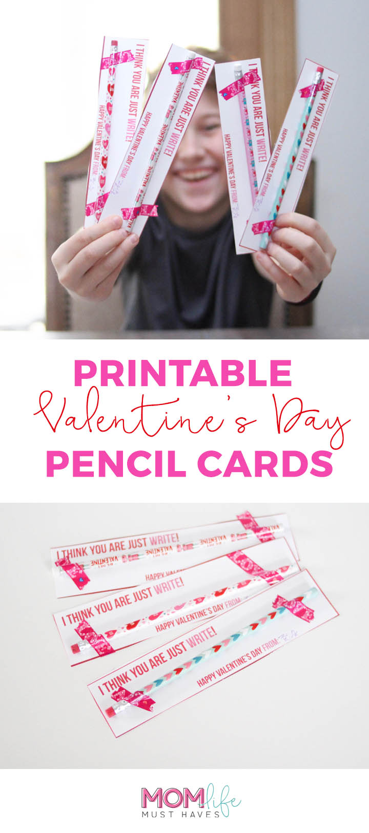 Free printable Valentine's Day cards for kids, DIY Valentine's for school from momlifemusthaves.com